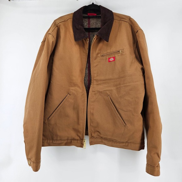 Dickies Mens Insulated Work Barn Jacket Corduroy Collar Chore Coat Large Outdoor - Picture 2 of 11